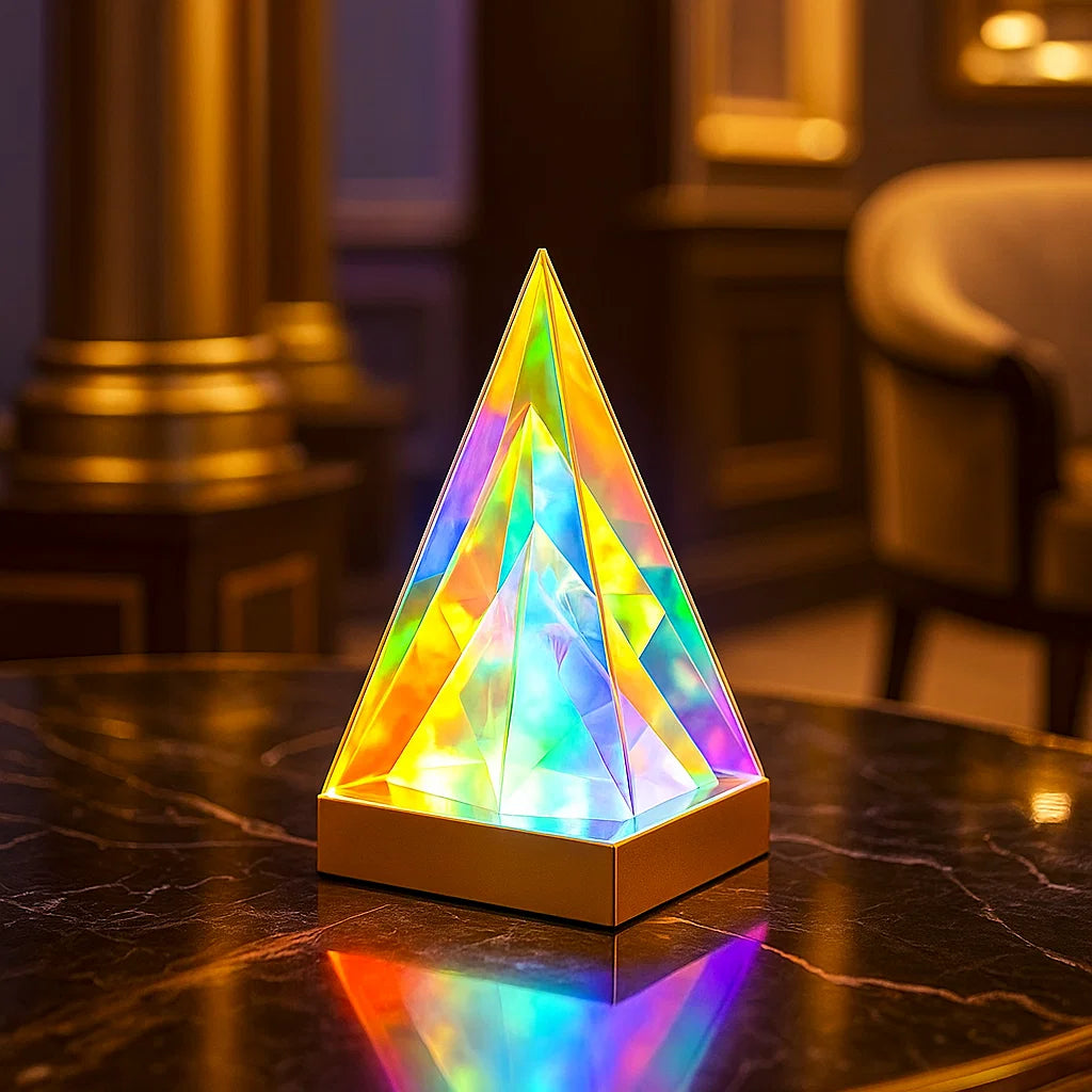Pyramidenförmiges USB-Nachtlicht ⎜ Farbwechselnde LED-Leuchte für stimmungsvolle Dekoration im Schlafzimmer